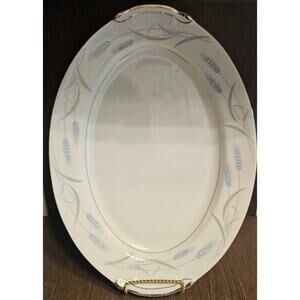 Vintage 1950’s Valmont China Royal Wheat Pattern 14” Oval Serving Platter